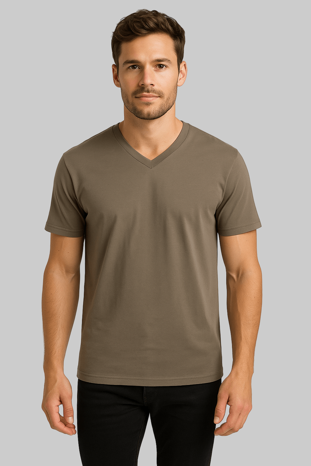 Gray Urban Edge: Classic Fit V - Neck - Muscolo Menswear