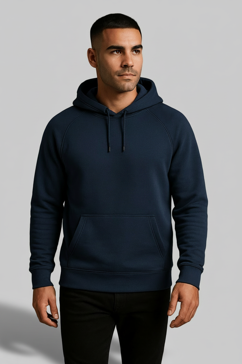 Tech Blue Urban Edge: SculptFit: Premium Hoodie - Muscolo Menswear